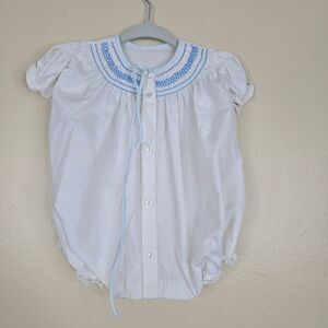 Vintage unisex smocked romper size 3-6m